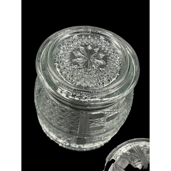 Vintage Pressed Glass Covered Candy Dish - Picture 4 of 8